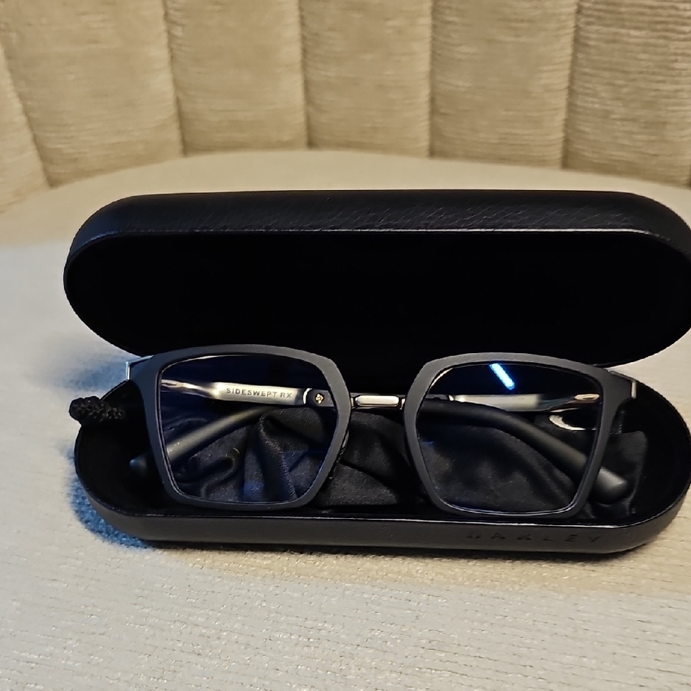 Oakley Sideswept Black Rectangular Eyeglasses with Case